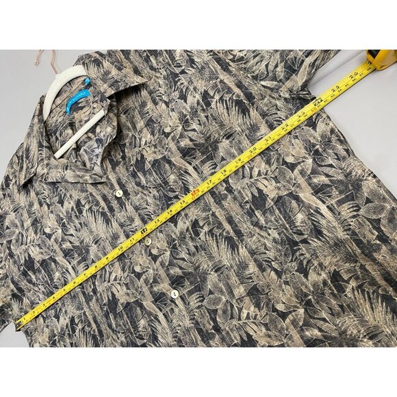 Tori Richard Hawaiian Button Down Shirt Men sz Large Floral Brown beach vacation - Picture 4 of 15